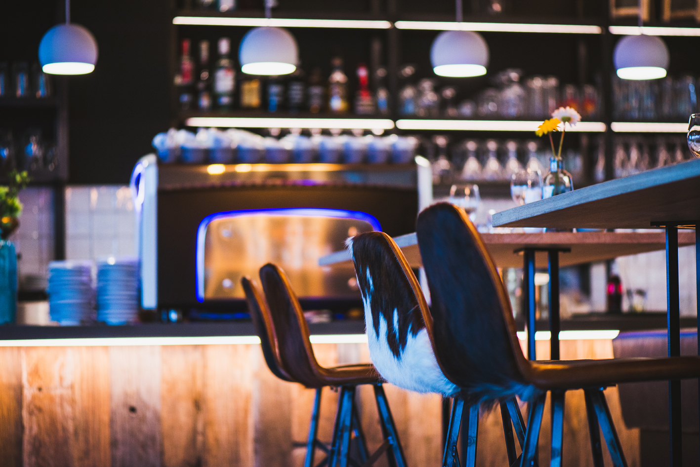 barstool vintage and cow-skin